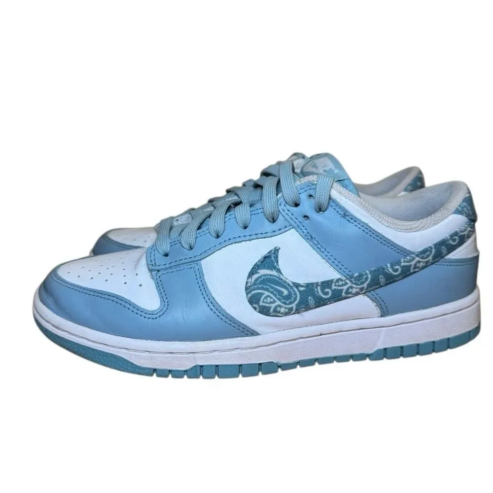 Nike Dunk Low Paisley Pack Women’s Size 9 Blue White DH4401-101 US Sneakers